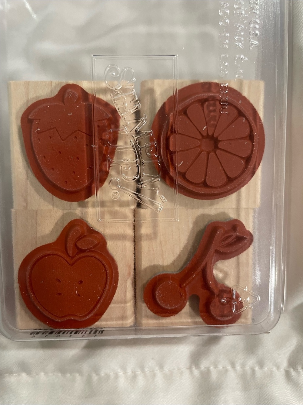 Stampin' Up! Retired Tart & Tangy Fruit Stamp Set of 4- NEW UNUSED - Picture 4 of 9